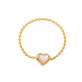 Moment 18K Shining Bead Pink Mother of Pearl Chain Ring